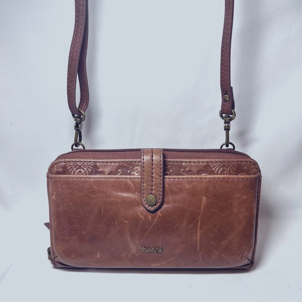 The Sak-Crossbody 3 Pc. Wallet/Wristlet-Phone Pocket-Soft Light Chocolate Brown